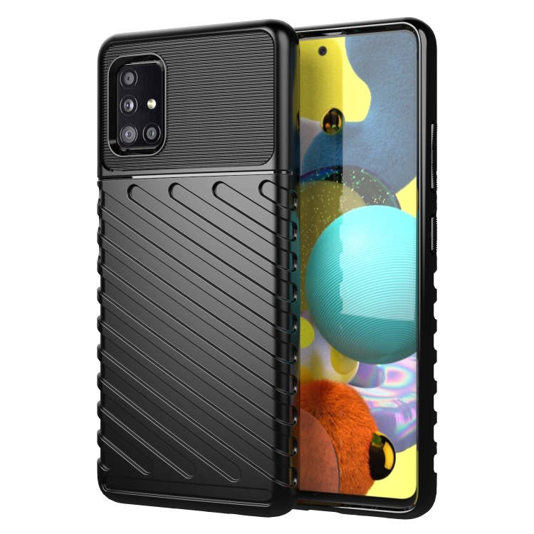 

For Samsung Galaxy A51 5G Thunderbolt Shockproof TPU Protective Soft Case(Black)