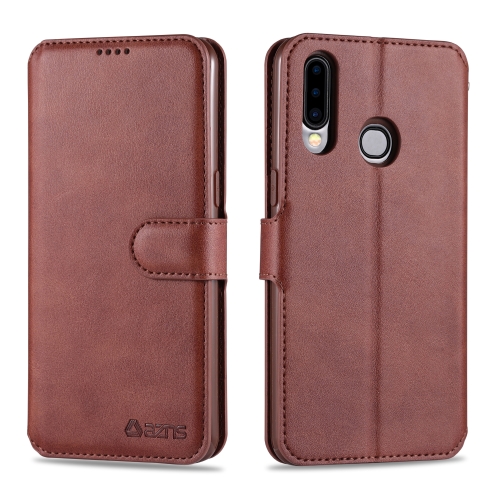

For Samsung Galaxy A20s AZNS Calf Texture Horizontal Flip Leather Case, with Holder & Card Slots & Wallet & Photo Frame(Brown)