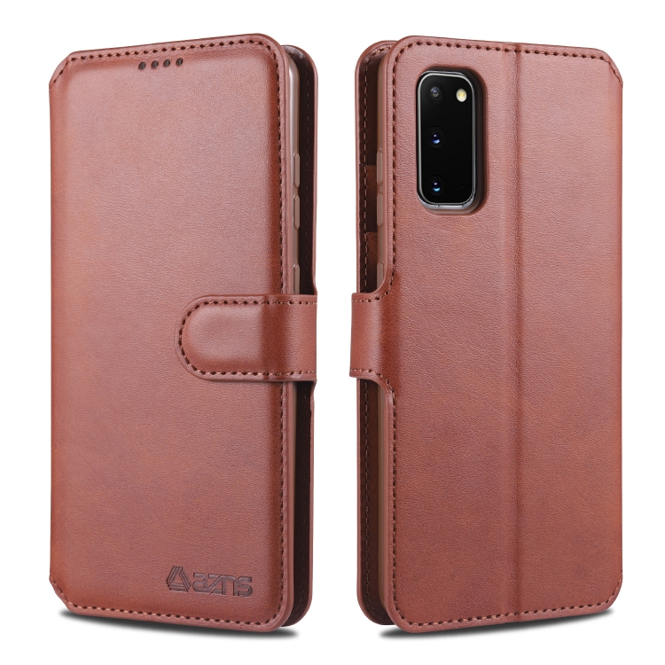 

For Samsung Galaxy S20 AZNS Calf Texture Horizontal Flip Leather Case, with Holder & Card Slots & Wallet & Photo Frame(Brown)