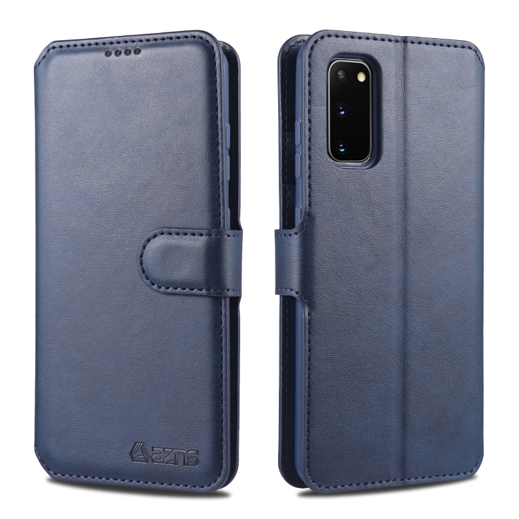 

For Samsung Galaxy S20 AZNS Calf Texture Horizontal Flip Leather Case, with Holder & Card Slots & Wallet & Photo Frame(Blue)