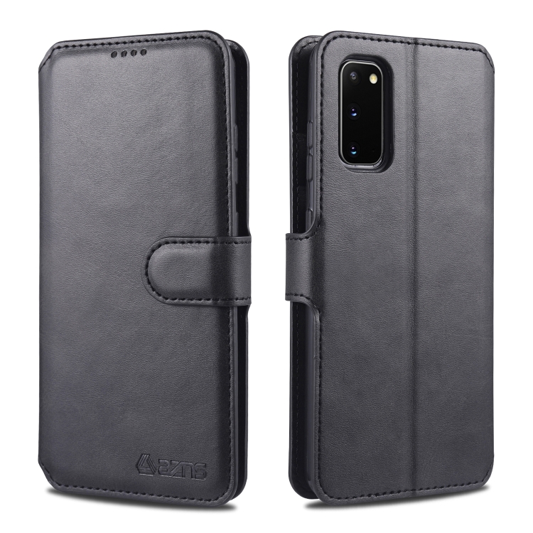 

For Samsung Galaxy S20 Plus AZNS Calf Texture Horizontal Flip Leather Case, with Holder & Card Slots & Wallet & Photo Frame(Black)