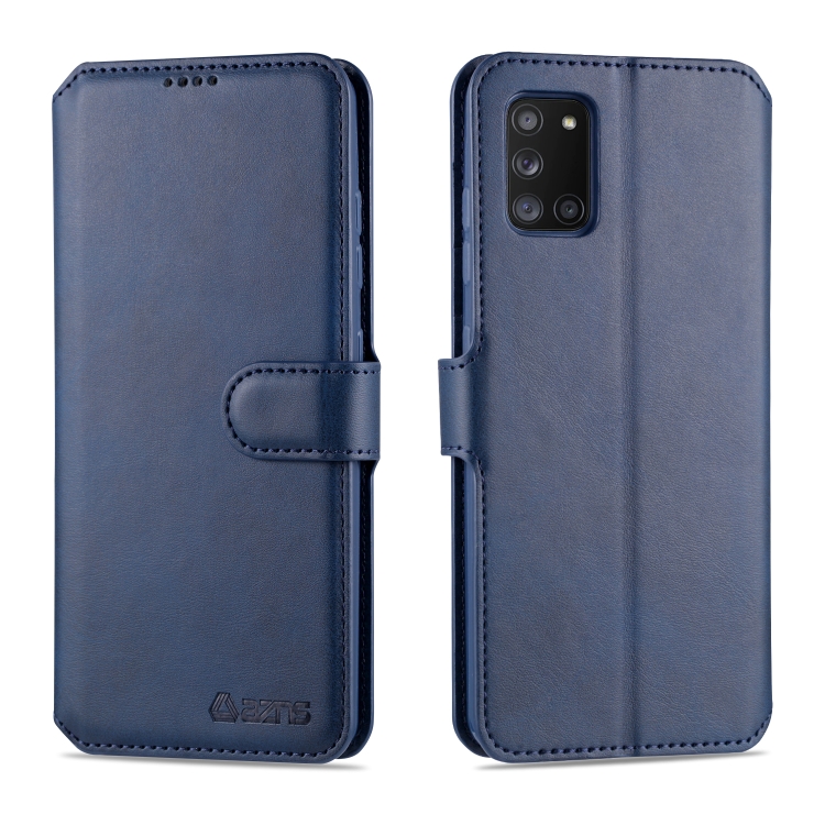 

For Samsung Galaxy A31 AZNS Calf Texture Horizontal Flip Leather Case, with Holder & Card Slots & Wallet & Photo Frame(Blue)