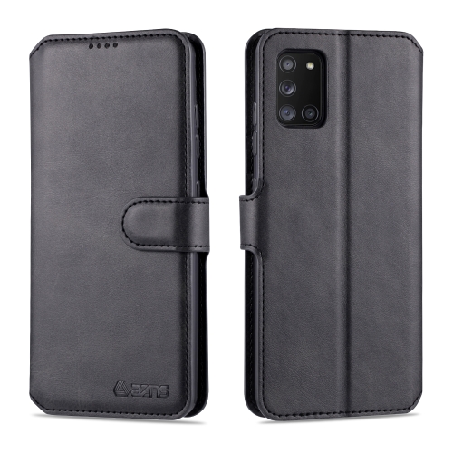 

For Samsung Galaxy A41 AZNS Calf Texture Horizontal Flip Leather Case, with Holder & Card Slots & Wallet & Photo Frame(Black)