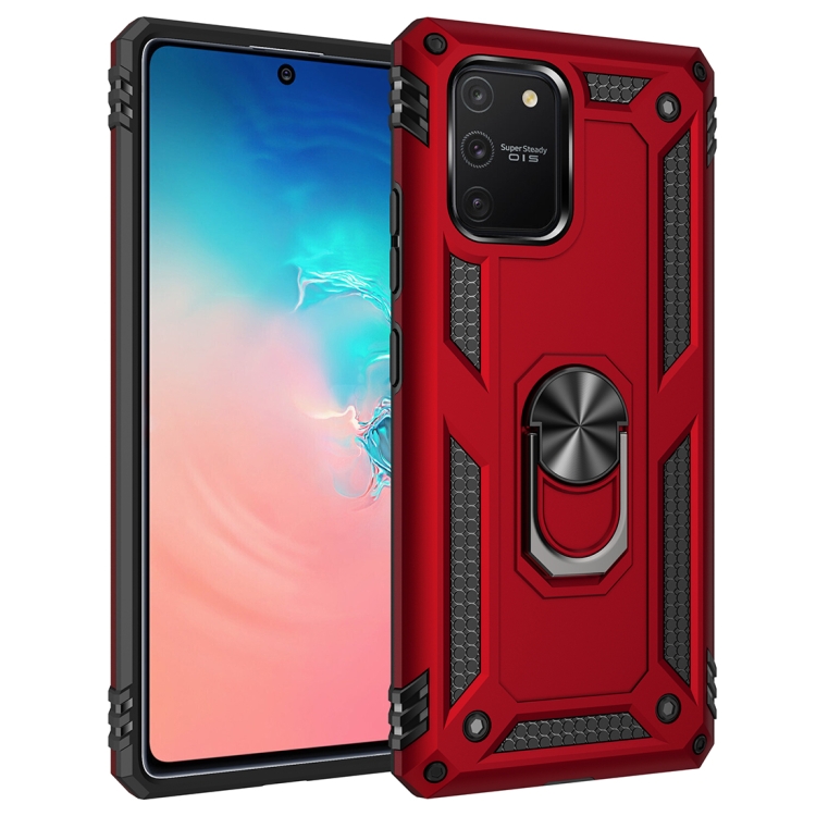 

For Samsung Galaxy S10 Lite / M80s / A91 Shockproof TPU + PC Protective Case with 360 Degree Rotating Holder(Red)