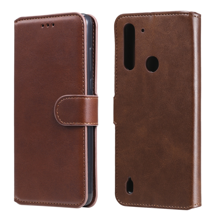 

For Motorola Moto G8 Power Lite Classic Calf Texture PU + TPU Horizontal Flip Leather Case, with Holder & Card Slots & Wallet(Brown)