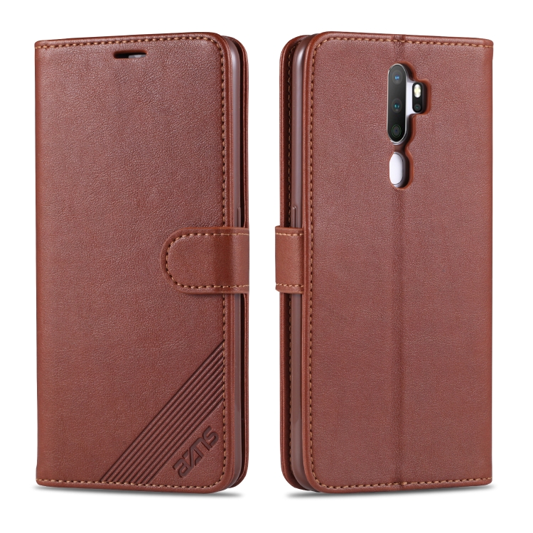 

For OPPO A11x / A9(2020) AZNS Sheepskin Texture Horizontal Flip Leather Case with Holder & Card Slots & Wallet(Brown)