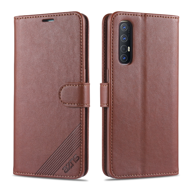 

For OPPO Reno3 Pro AZNS Sheepskin Texture Horizontal Flip Leather Case with Holder & Card Slots & Wallet(Brown)