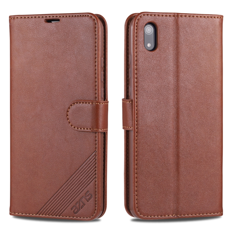 

For Xiaomi Redmi 7A AZNS Sheepskin Texture Horizontal Flip Leather Case with Holder & Card Slots & Wallet(Brown)