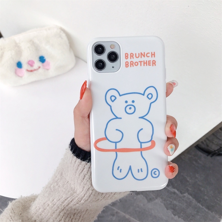 

For iPhone 11 Pro Max Animal Pattern Shockproof TPU Protective Case(Hula Hoop Bear)