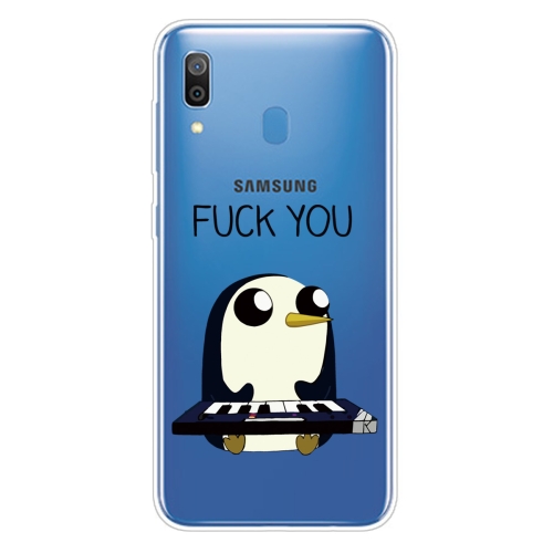 

For Samsung Galaxy A40 Coloured Drawing Pattern Highly Transparent TPU Protective Case(Penguin)