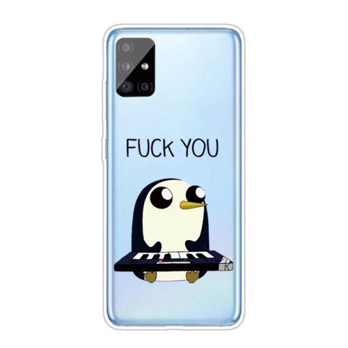 

For Samsung Galaxy A51 5G Coloured Drawing Pattern Highly Transparent TPU Protective Case(Penguin)