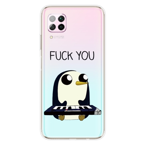 

For Huawei P40 Lite Coloured Drawing Pattern Highly Transparent TPU Protective Case(Penguin)