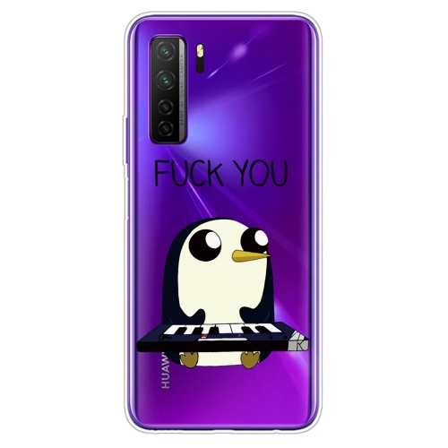 

For Huawei P40 Lite 5G Coloured Drawing Pattern Highly Transparent TPU Protective Case(Penguin)