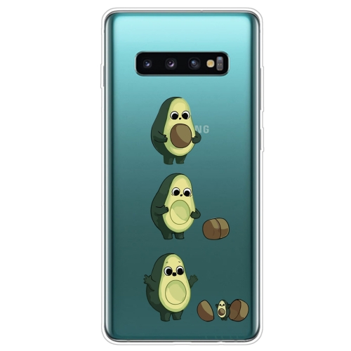 

For Samsung Galaxy S10+ Coloured Drawing Pattern Highly Transparent TPU Protective Case(Avocado)