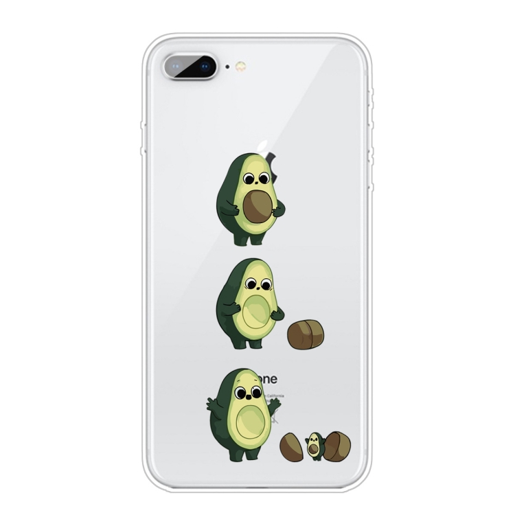 

For iPhone 8 Plus / 7 Plus Coloured Drawing Pattern Highly Transparent TPU Protective Case(Avocado)