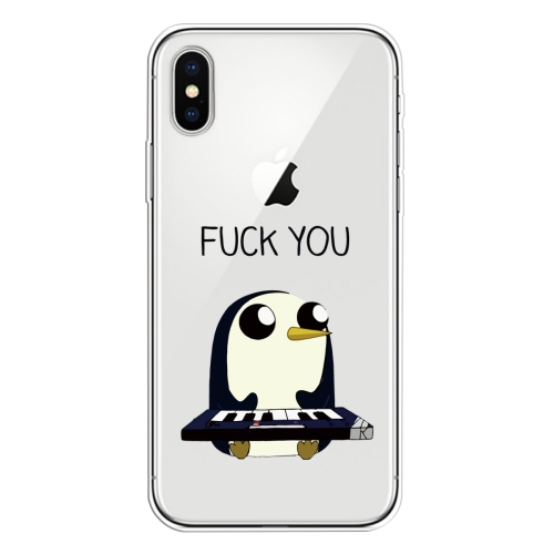 

For iPhone XS Max Coloured Drawing Pattern Highly Transparent TPU Protective Case(Penguin)