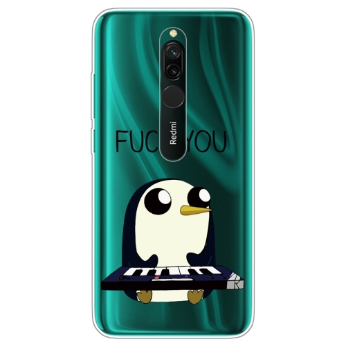 

For Xiaomi Redmi 8 Coloured Drawing Pattern Highly Transparent TPU Protective Case(Penguin)