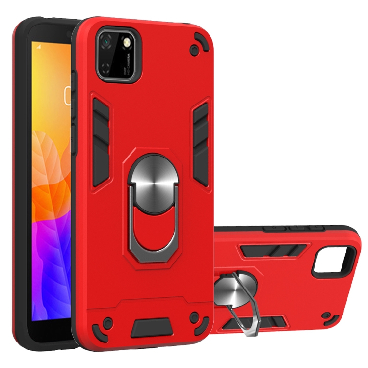 

For Huawei Y5P(2020) 2 in 1 Armour Series PC + TPU Protective Case with Ring Holder(Red)