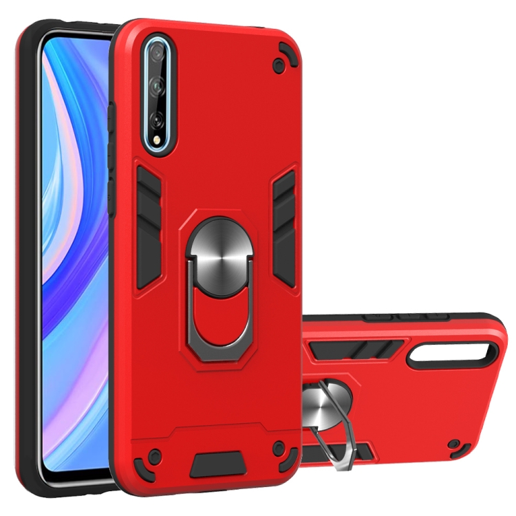 

For Huawei Y8P(2020) 2 in 1 Armour Series PC + TPU Protective Case with Ring Holder(Red)