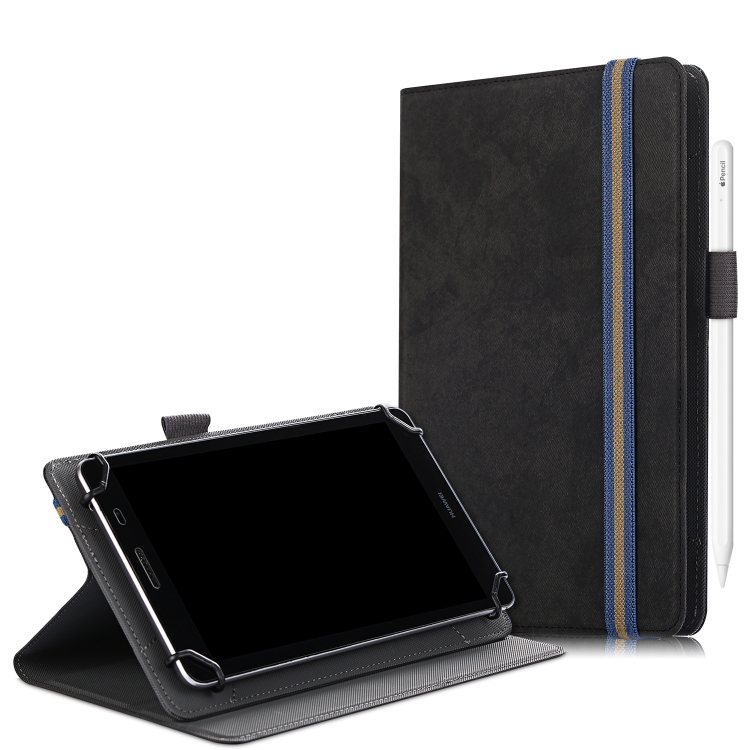 

For 7-8 inch Marble Cloth Texture Horizontal Flip Universal Tablet PC Leather Case with Pen Slot & Holder(Black)