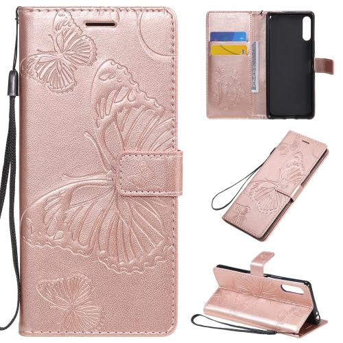 

For Sony Xperia L4 3D Butterflies Embossing Pattern Horizontal Flip Leather Case with Holder & Card Slot & Wallet(Rose Gold)