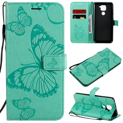 

For Xiaomi Redmi Note 9 / 10X 4G 3D Butterflies Embossing Pattern Horizontal Flip Leather Case with Holder & Card Slot & Wallet(Green)