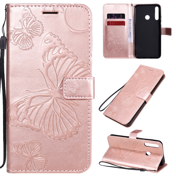 

For Huawei Y7P / P40 Lite E / Honor 9C 3D Butterflies Embossing Pattern Horizontal Flip Leather Case with Holder & Card Slot & Wallet(Rose Gold)