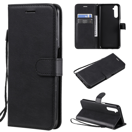 

For OPPO Realme 6 Solid Color Horizontal Flip Protective Leather Case with Holder & Card Slots & Wallet & Photo Frame & Lanyard(Black)