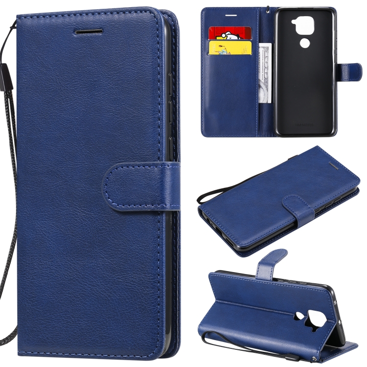 

For Xiaomi Redmi Note 9 / 10X 4G Solid Color Horizontal Flip Protective Leather Case with Holder & Card Slots & Wallet & Lanyard(Blue)
