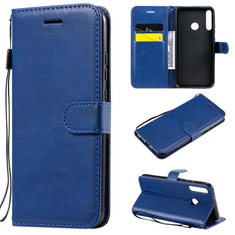 

For Huawei P40 lite E / Y7p / Honor 9C Solid Color Horizontal Flip Protective Leather Case with Holder & Card Slots & Wallet & Lanyard(Blue)