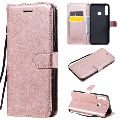 

For Huawei P40 lite E / Y7p / Honor 9C Solid Color Horizontal Flip Protective Leather Case with Holder & Card Slots & Wallet & Photo Frame & Lanyard(Rose Gold)