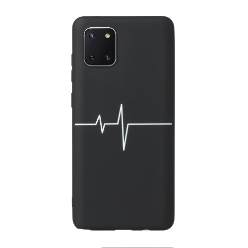 

For Samsung Galaxy A81 Black Frosted Painted TPU Protective Case(Heart Rate)