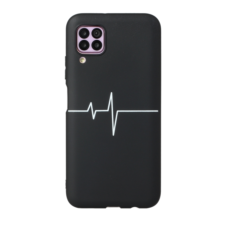

For Huawei P40 Lite Black Frosted Painted TPU Protective Case(Heart Rate)