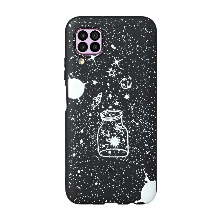 

For Huawei P40 Lite Black Frosted Painted TPU Protective Case(Starry Sky)
