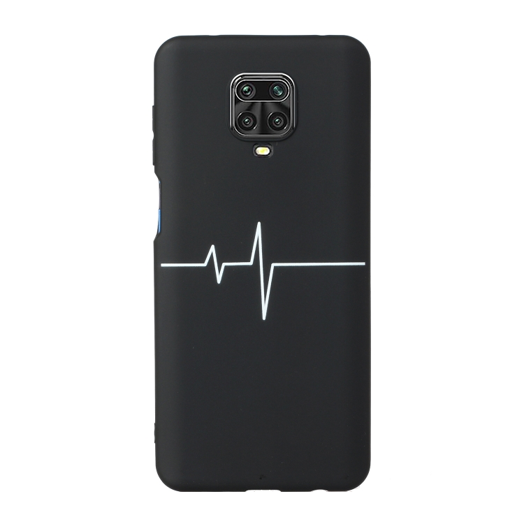 

For Xiaomi Redmi Note 9 Pro Black Frosted Painted TPU Protective Case(Heart Rate)
