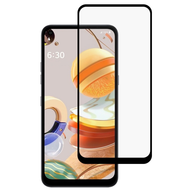 

For LG Q61 Full Glue Full Screen Tempered Glass Film(Black)