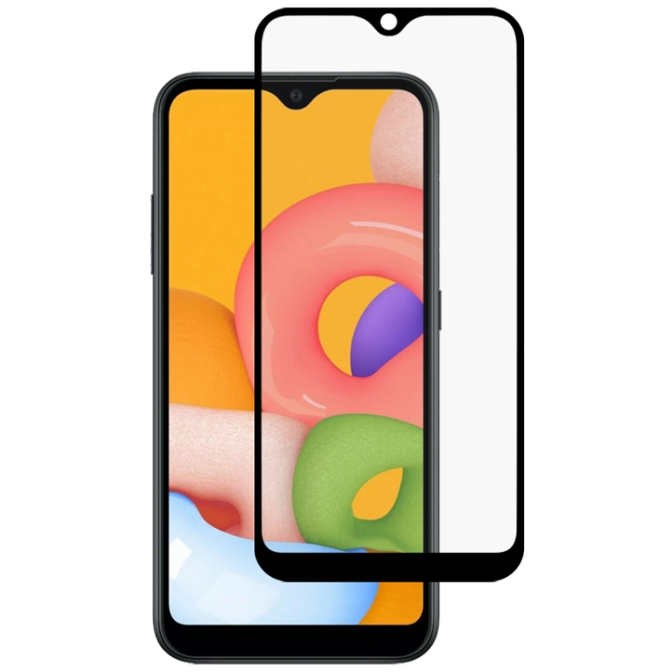

For Samsung Galaxy A01 Full Glue Full Screen Tempered Glass Film(Black)