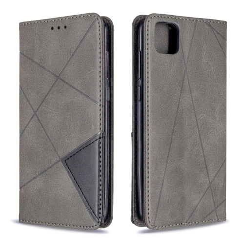 

For Huawei Y5P / Honor 9S Rhombus Texture Horizontal Flip Magnetic Leather Case with Holder & Card Slots & Wallet(Grey)