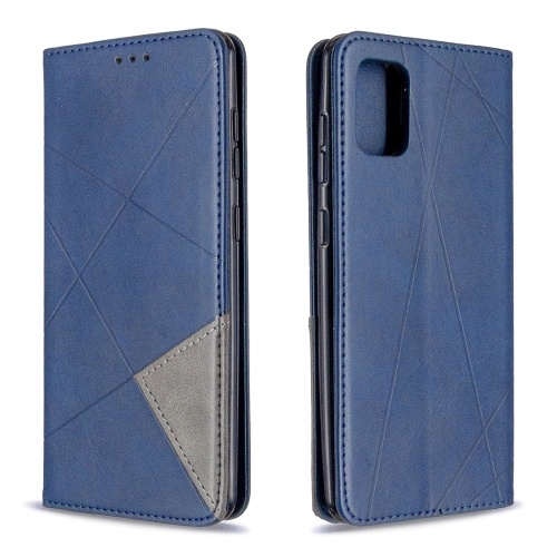 

For Samsung Galaxy A31 Rhombus Texture Horizontal Flip Magnetic Leather Case with Holder & Card Slots & Wallet(Blue)