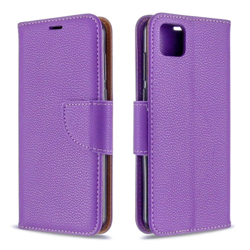 

For Huawei Y5P / Honor 9S Litchi Texture Pure Color Horizontal Flip PU Leather Case with Holder & Card Slots & Wallet & Lanyard(Purple)