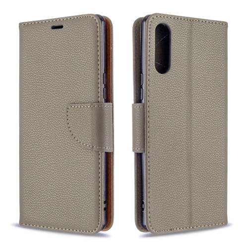 

For Sony Xperia L4 Litchi Texture Pure Color Horizontal Flip PU Leather Case with Holder & Card Slots & Wallet & Lanyard(Grey)