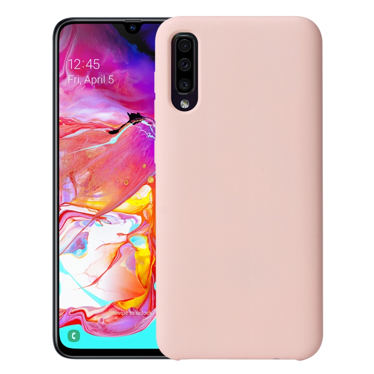 

For Samsung Galaxy A70 Shockproof Silicone + TPU Protective Case(Pink)