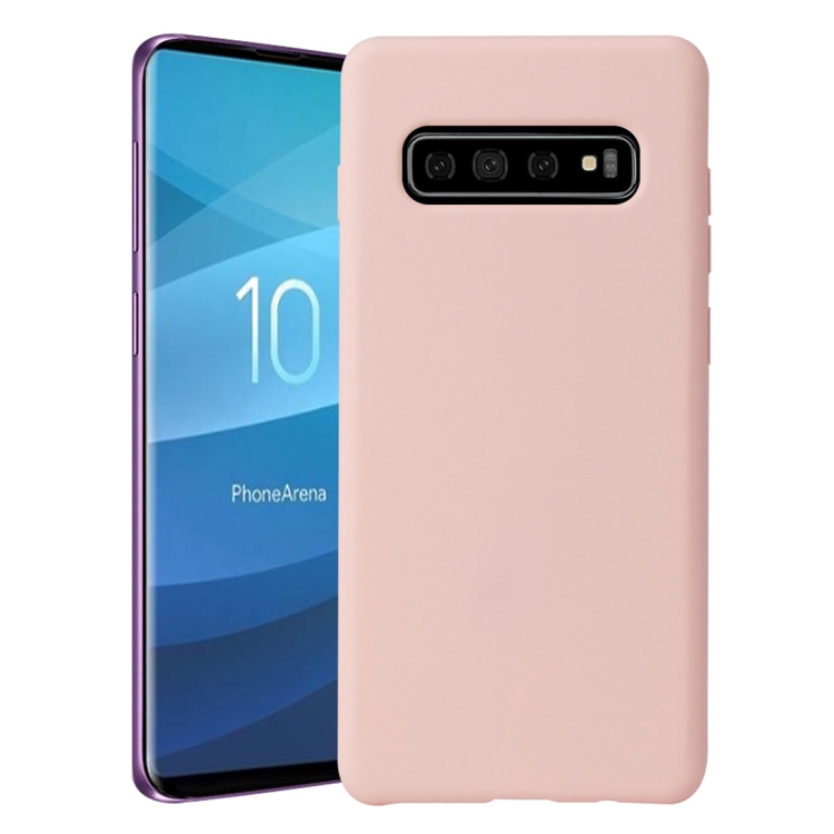 

For Samsung Galaxy S10+ Shockproof Silicone + TPU Protective Case(Pink)