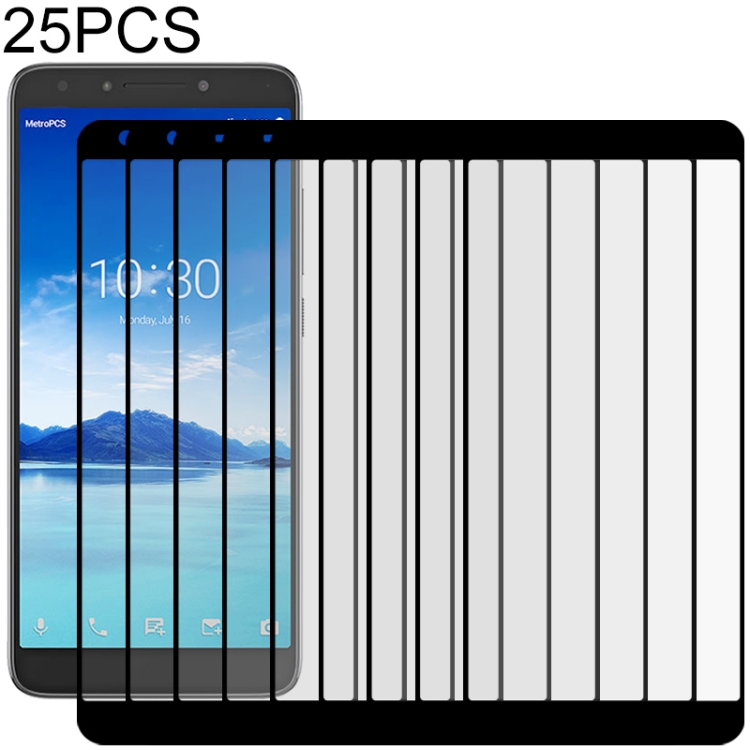 

For Alcatel 7 25 PCS Full Glue Full Screen Tempered Glass Film(Black)