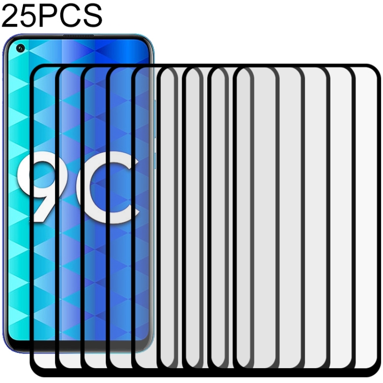 

For Huawei Honor 9C 25 PCS Full Glue Full Screen Tempered Glass Film(Black)