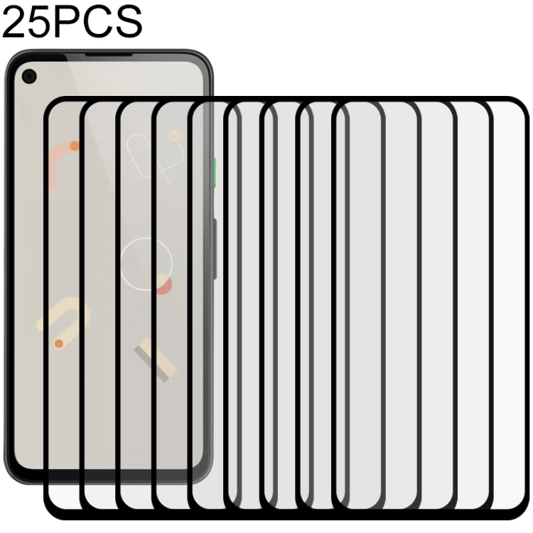 

For Google Pixel 4a 25 PCS Full Glue Full Screen Tempered Glass Film(Black)