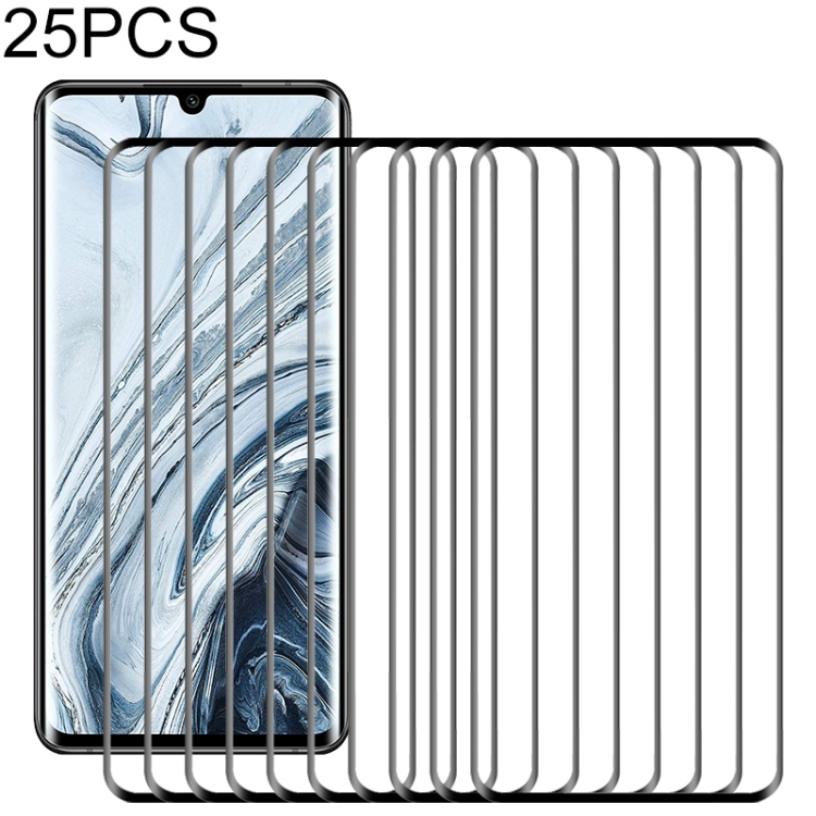 

For Xiaomi Mi Note 10 Lite 25 PCS 3D Curved Edge Full Screen Tempered Glass Film(Black)