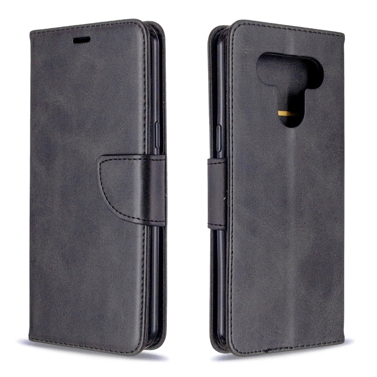 

For LG K51 Retro Lambskin Texture Pure Color Horizontal Flip PU Leather Case with Holder & Card Slots & Wallet & Lanyard(Black)