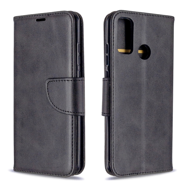 

For Huawei P Smart (2020) Retro Lambskin Texture Pure Color Horizontal Flip PU Leather Case with Holder & Card Slots & Wallet & Lanyard(Black)