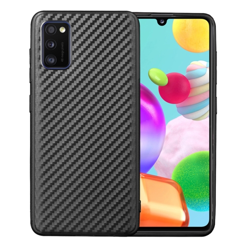 

For Samsung Galaxy A41 Carbon Fiber Texture Shockproof TPU Protective Case(Black)